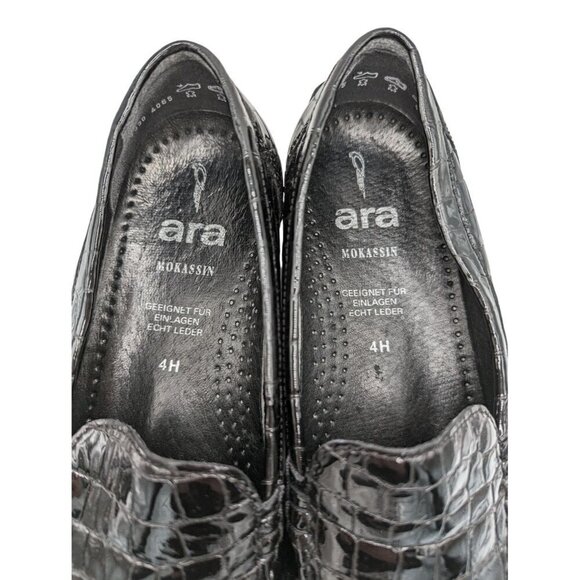 Ara Mokassin Genuine Leather Croc Air Cushion Comfort Loafer Size 7 - Picture 5 of 6